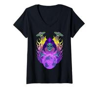 Mujer Aliens Rule The World UFO - Aesthetic Edgy Streetwear Camiseta Cuello V