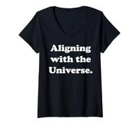 Mujer Aligning With The Universe Connection Camiseta Cuello V
