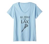 Mujer All About The LAX Lacrosse Player LAX Bro Juego Regalo Camiseta Cuello V