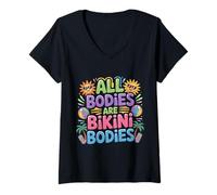 Mujer All Bodies Are Bikini Bodies Self-Love Beach Mindset - Camiseta Cuello V