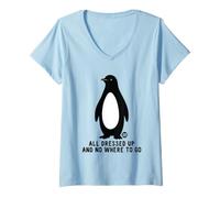 Mujer All Dressed Up and Nowhere To Go Penguin Camiseta Cuello V