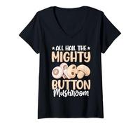 Mujer All Hail The Mighty Button Seta Camiseta Cuello V