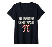 Mujer All I Want for Christmas Is Pi Day Camiseta Cuello V