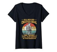 Mujer All Men Are Created Equal The Best Play Guitar Setenta 70s Camiseta Cuello V