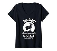 Mujer All Rise The Fantasy Football Goat ha Llegado Camiseta Cuello V