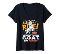 Mujer All Rise The Fantasy Football Goat Has Arrived Men Women Camiseta Cuello V