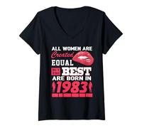 Mujer All Women Are Born In 1983 43 Years Old Funny 43rd Birthday Camiseta Cuello V