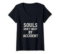 Mujer Alma gemela Energía Espiritual Relación Divina Profunda Camiseta Cuello V