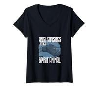Mujer Almas gemelas con los Peces Rana Camiseta Cuello V