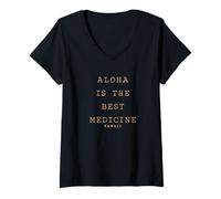 Mujer Aloha es la Mejor Medicina - Hawaii Aloha Paradise Camiseta Cuello V