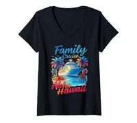 Mujer Aloha Hawaii Family Cruise 2026 Matching Family Cruise Trip Camiseta Cuello V