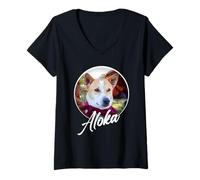 Mujer Aloka - El Paseo por la Paz Perro Monje Esparciendo Esperanza Camiseta Cuello V