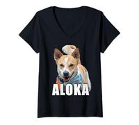 Mujer Aloka - The Walk for Peace Monk Dog Spreading Hope Camiseta Cuello V