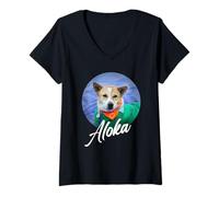 Mujer Aloka - The Walk for Peace Monk Dog Spreading Hope Camiseta Cuello V