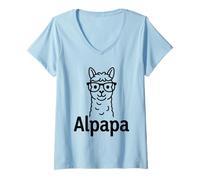 Mujer Alpapa Best Dad Father's Day Alpaca Camiseta Cuello V