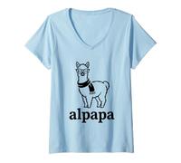 Mujer Alpapa Best Dad Father's Day Alpaca Camiseta Cuello V