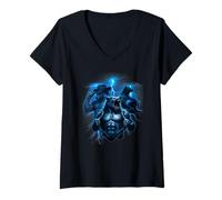 Mujer Alpha Wolf Meme 3 Hombre Lobo Luna Galaxia Iconic Brainrot Camiseta Cuello V