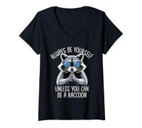 Mujer Always Be Yourself Unless You Can Be A Raccoon Camiseta Cuello V