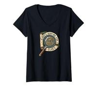Mujer Always Hunting For Clues Escape Room Mystery Camiseta Cuello V