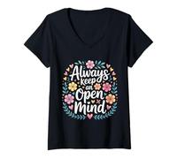 Mujer Always Keep An Open Mind Practical Advice Thinking - Camiseta Cuello V