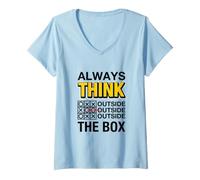 Mujer Always Think Outside The Box Illustration Graphic Designs Camiseta Cuello V