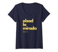 Mujer Alzad La Mirada Cristiana Católica Fe Esperanza Camiseta Cuello V