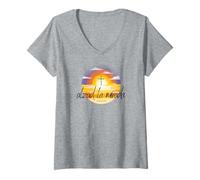 Mujer Alzad La Mirada Cristiana Católica Fe Esperanza Camiseta Cuello V
