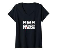 Mujer Ama y ensancha el alma Camiseta Cuello V