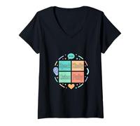 Mujer Amable Comunicación Habla Escuchar Diseño de Conciencia Camiseta Cuello V