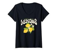 Mujer Amalfi Coast Italy Sorrento Capri Fresh Lemons Camiseta Cuello V