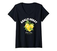 Mujer Amalfi Coast Italy Sorrento Capri Lemons Camiseta Cuello V
