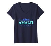 Mujer Amalfi Italia | Costa Amalfitana Italia | Costiera Amalfitana Camiseta Cuello V