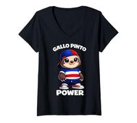 Mujer Amante de la Comida de Gallo Pinto de Costa Rica Camiseta Cuello V