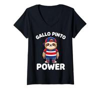 Mujer Amante de la Comida de Gallo Pinto de Costa Rica Camiseta Cuello V