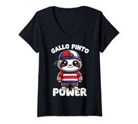 Mujer Amante de la Comida de Gallo Pinto de Costa Rica Camiseta Cuello V