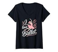 Mujer Amante de la Danza del Ballet Camiseta Cuello V