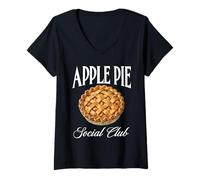 Mujer Amante de la Tarta de Manzana para Hornear Postre Foodie Camiseta Cuello V