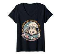 Mujer Amante de la zarigüeya Mi Animal Espiritual Come Basura Camiseta Cuello V
