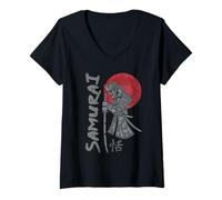 Mujer Amante de Las Artes Marciales Japón Samurai Guerrero Camiseta Cuello V