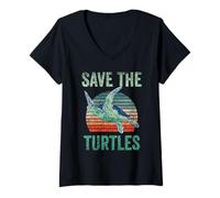 Mujer Amante de Las Mascotas de Save The Turtles Animal Turtle Camiseta Cuello V