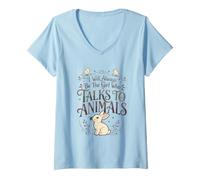 Mujer Amante de los Animales Siempre seré la Chica Que Habla con los Animales Camiseta Cuello V