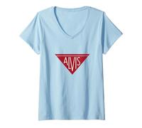 Mujer Amante de los coches antiguos con el logotipo de Alvis Classic Car Camiseta Cuello V