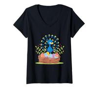 Mujer Amante de los Pavos Reales de Easter Squad de Cute Peacocks Camiseta Cuello V