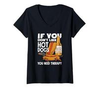 Mujer Amante de los perros calientes si no te gustan los hot dogs Camiseta Cuello V