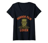 Mujer Amante del Cine de Terror Green Guy Camiseta Cuello V