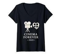 Mujer Amante del Cine Festival Nights Camiseta Cuello V