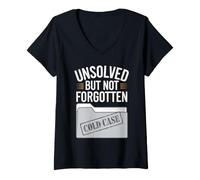 Mujer Amante del Crimen Verdadero y Amante del Misterio sin Resolver Camiseta Cuello V