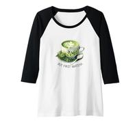 Mujer Amante del té verde Matcha,Pero primero Matcha,Acuarela Estética Camiseta Manga Raglan