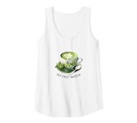 Mujer Amante del té verde Matcha,Pero primero Matcha,Acuarela Estética Camiseta sin Mangas