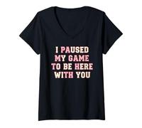 Mujer Amante Juego Pareja Pareja Declaración Día de San Valentín Mujeres Camiseta Cuello V